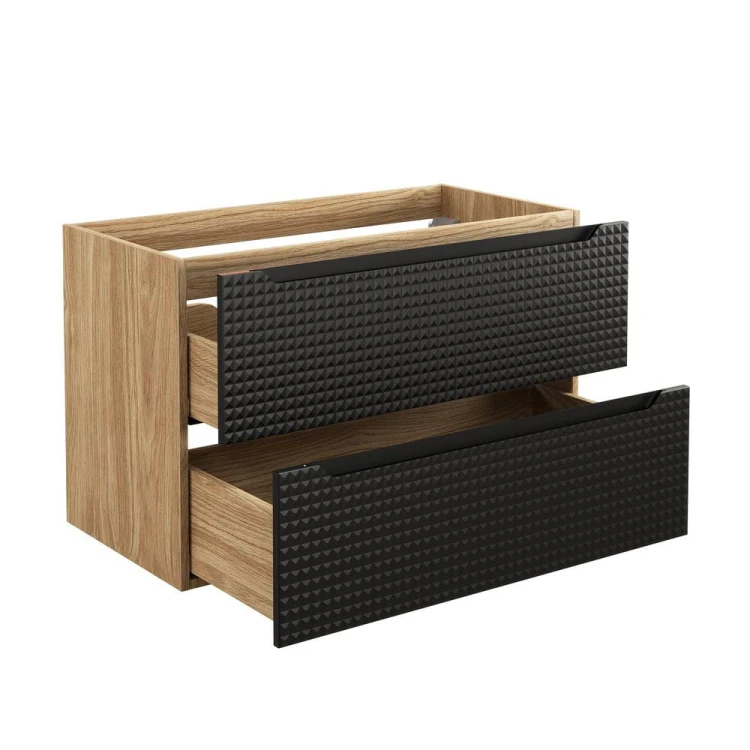 Comad Luxor Black Szafka podumywalkowa 90 cm 2 szuflady 82-90-2S