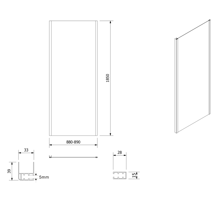 AMADEO kabina prysznicowa 1200x900mm wariant L/P, szkło Brick BTS120BTP90