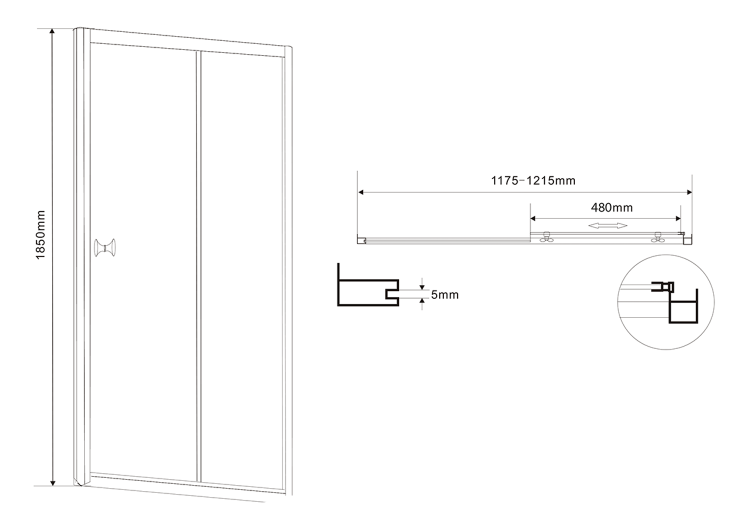AMADEO kabina prysznicowa 1200x900mm wariant L/P, szkło Brick BTS120BTP90