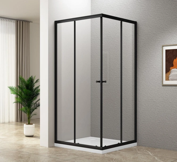 AGGA BLACK kwadratowa kabina prysznicowa 800x800mm, szkło czyste BLF808