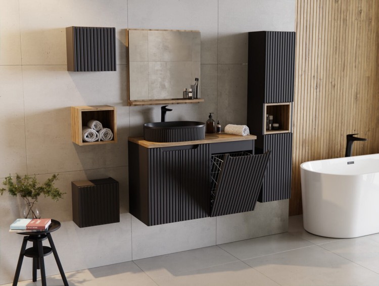 COMAD Nova Black Szafka pod umywalkę 60cm 2 drzwi D2 82-60-2D
