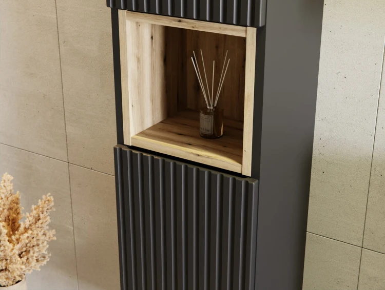 COMAD Nova Black Szafka wysoka 2 drzwi 80-03-2D(W80-02D)