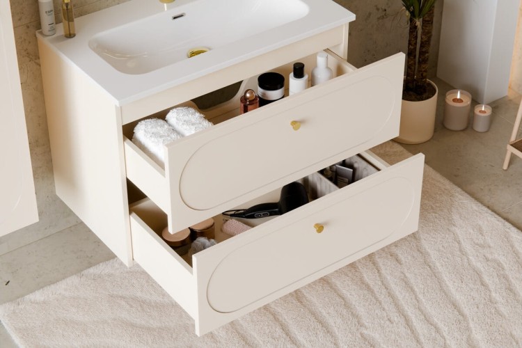 Comad Szafka pod umywalkę 80 cm 2 szuflady DONNA SAND 82-80-46-2S