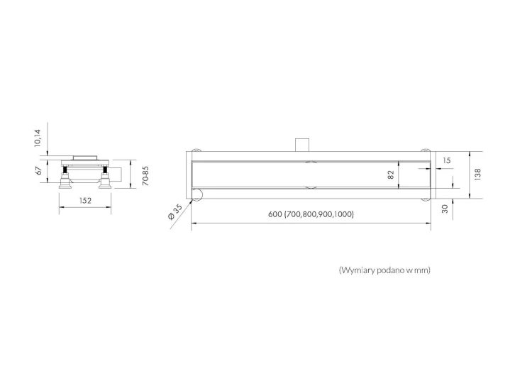 Schedpol Base Low Range Odpływ liniowy 80 cm OLBR80/ST-LOW/C
