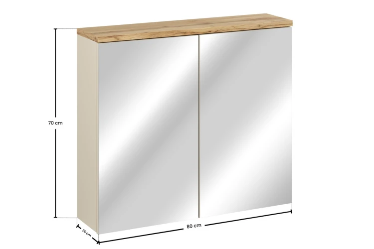 Comad Szafka z Lustrem 80cm 2 Drzwi BALI CASHMERE 84-80-2D