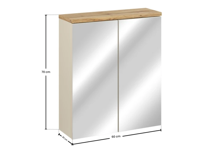 Comad Szafka z Lustrem 60cm 2 Drzwi BALI CASHMERE 84-60-2D