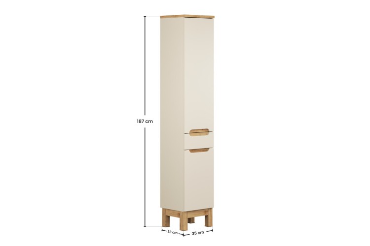 Comad Szafka wysoka 2 drzwi 1 szuflada BALI CASHMERE 80-35-2D1S