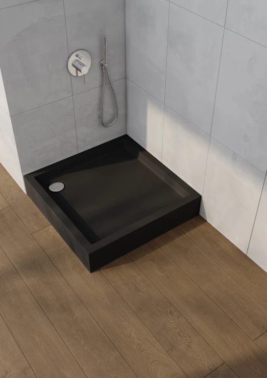 Schedpol Medium Black Mat brodzik kwadratowy 90x90 cm 3.4731/C/MG