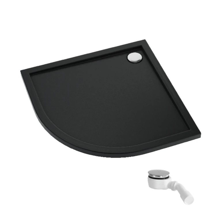 Schedpol Caspar New Black Mat brodzik półokrągły 80x80 cm 3.2333/C/MG