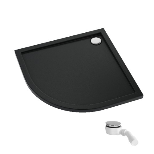 Schedpol Caspar New Black Mat brodzik półokrągły 90x90 cm 3.2334/C/MG