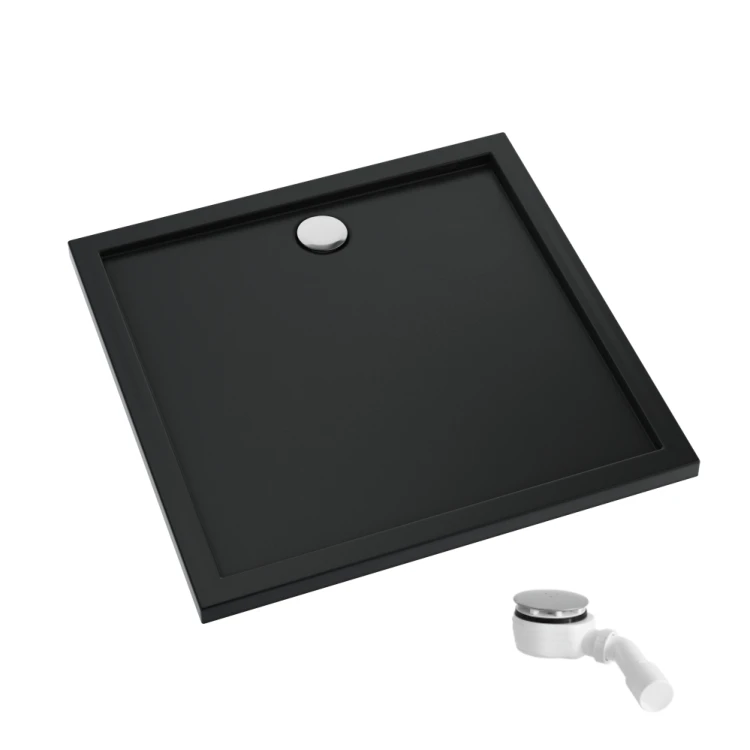 Schedpol Caspar New Black Mat brodzik kwadratowy 90x90 cm 3.2831/C/MG