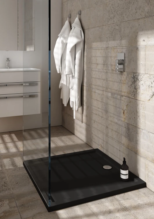 Schedpol Caspar New Black Mat brodzik kwadratowy 90x90 cm 3.2831/C/MG
