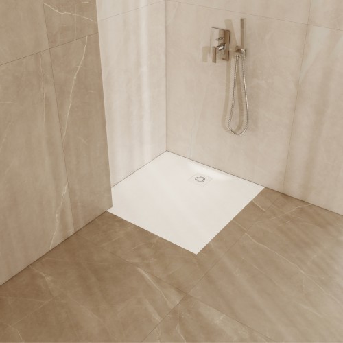 Schedline Magnific White Stone Brodzik biały kamień kwadratowy 90x90 cm 3SP.M1K-9090/B/ST-M9/B/ST