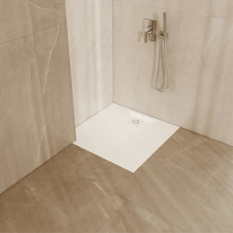 Schedline Magnific White Stone Brodzik biały kamień kwadratowy 80x80 cm 3SP.M1K-8080/B/ST-M9/B/ST