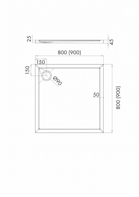 Wyprzedaż Schedpol Caspar New Cement Stone  brodzik cementowy kamień kwadratowy 80x80 cm 3.2330/CT/ST