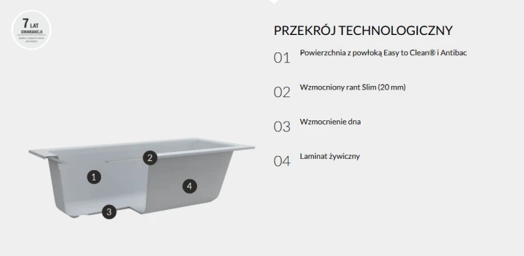 Schedpol Tara wanna w secie z nośnikiem i syfonem 160x70 cm 3.1582+9.114