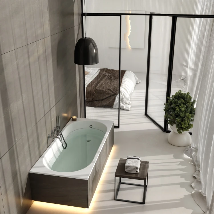 Schedpol Wanna Tara White Mat set 150x70 cm z nośnikeim 3.1581/B/MG/NO+9.114