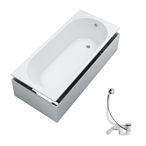 Schedpol Wanna Tara White Mat set 170x75 cm z nośnikeim 3.1587/B/MG/NO+9.114