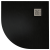 Kompielka Tano Black Stone (struktura kamienia) brodzik prysznicowy akrylowy z maskownicą czarny półokrągły 90x90 cm