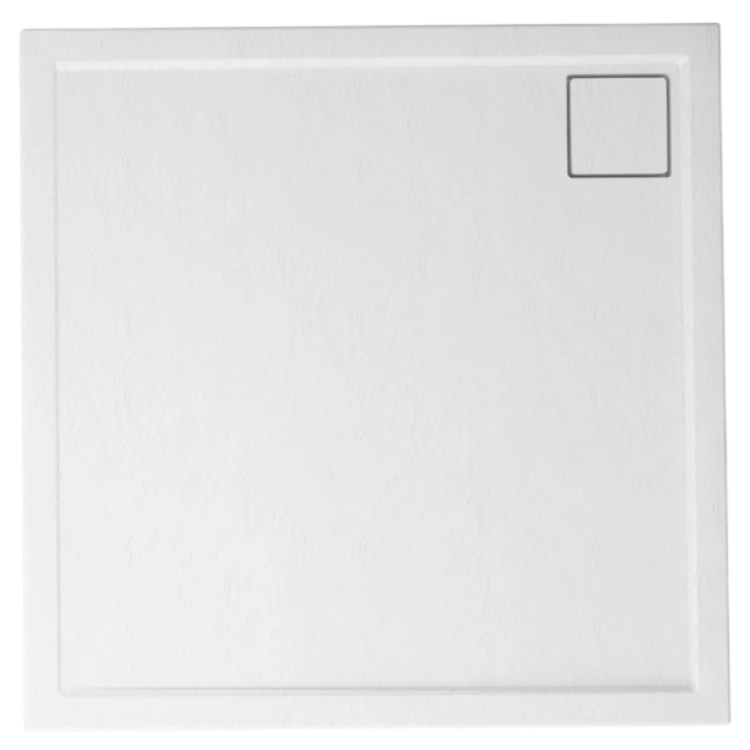 Kompielka Movo White Stone (biała struktura) brodzik prysznicowy akrylowy biały kwadrat 90x90 cm
