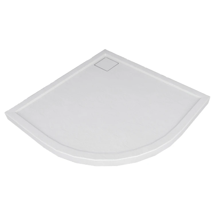 Kompielka Movo White Stone (biała struktura) brodzik prysznicowy akrylowy biały półokrągły 80x80 cm