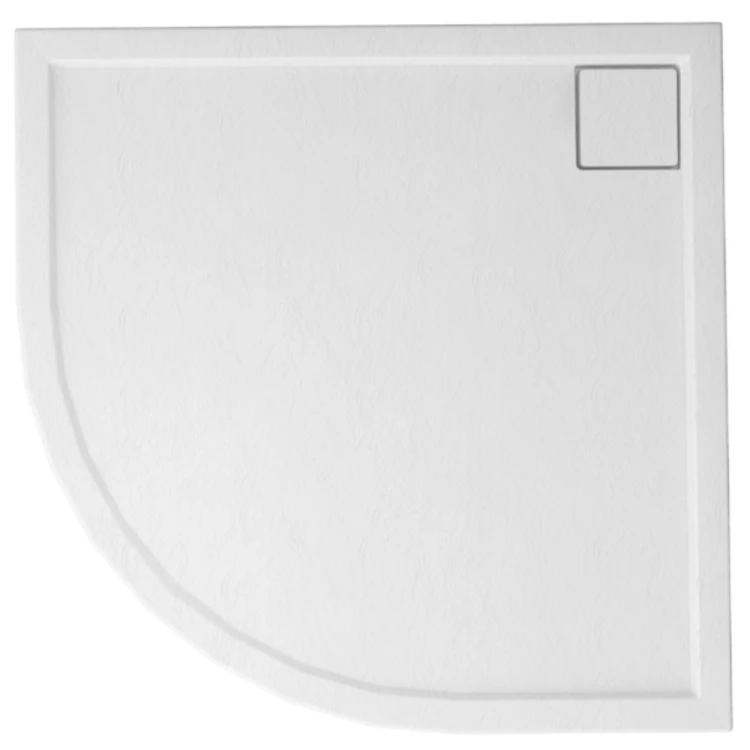 Kompielka Movo White Stone (biała struktura) brodzik prysznicowy akrylowy biały półokrągły 80x80 cm