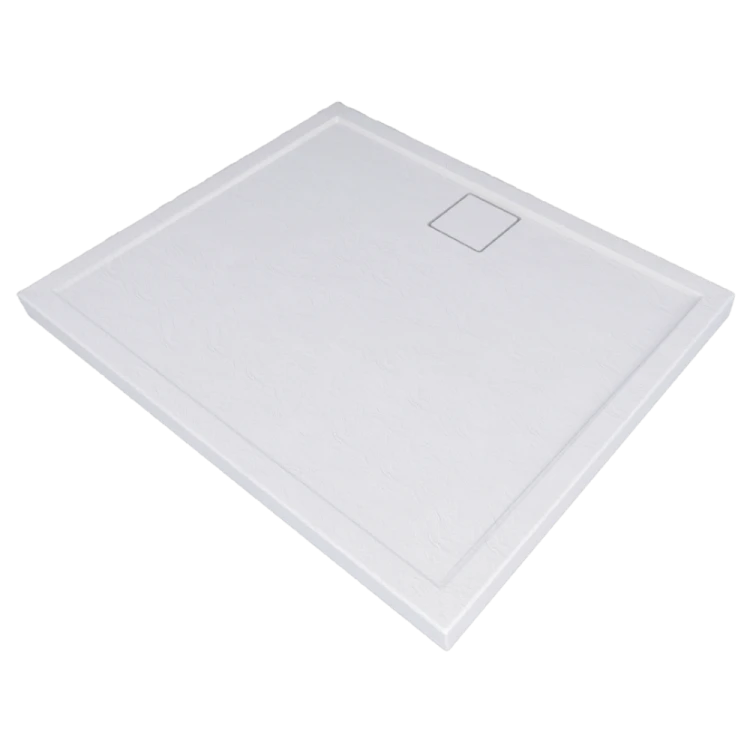 Kompielka Movo White Stone (biała struktura) brodzik prysznicowy akrylowy biały prostokątny 90x140 cm