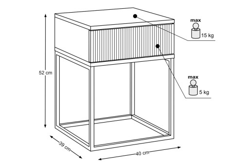 Comad  Szafka nocna 40 cm antracyt spello antracit 61-40-1s