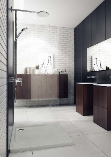 Wyprzedaż Schedpol Brodzik prostokątny Cement Stone   80x120 cm niski