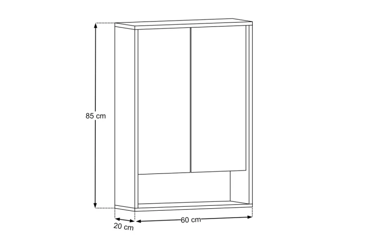 Comad Szafka z Lustrem 80 cm 2 Drzwi DOROTHY RISTRETTO 84-60-2D