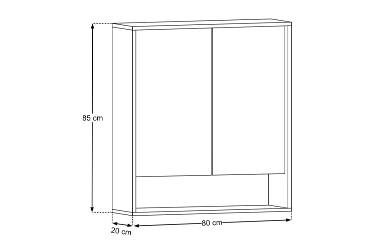 Comad Szafka z Lustrem 80 cm 2 Drzwi DOROTHY RISTRETTO 84-80-2D