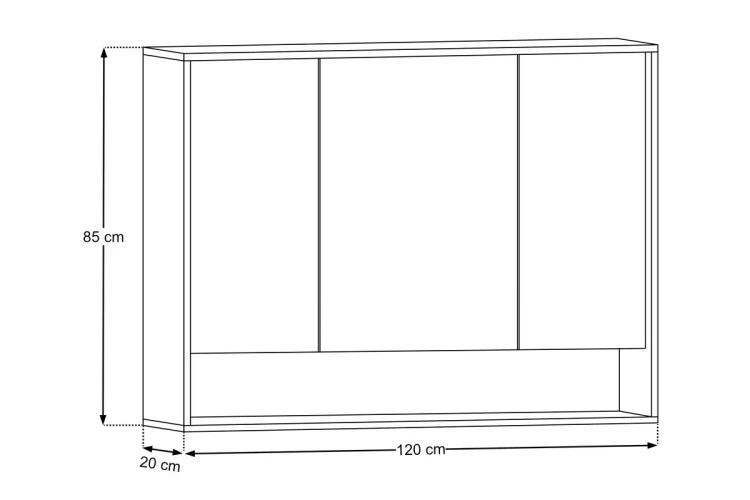 Comad Szafka z Lustrem 120 cm 3 Drzwi DOROTHY RISTRETTO 84-120-3D