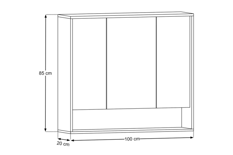 Comad Szafka z Lustrem 100cm 3 Drzwi DOROTHY RISTRETTO 84-100-3D