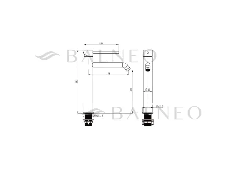 Balneo Bateria umywalkowa CASCADE model 2 BLACK