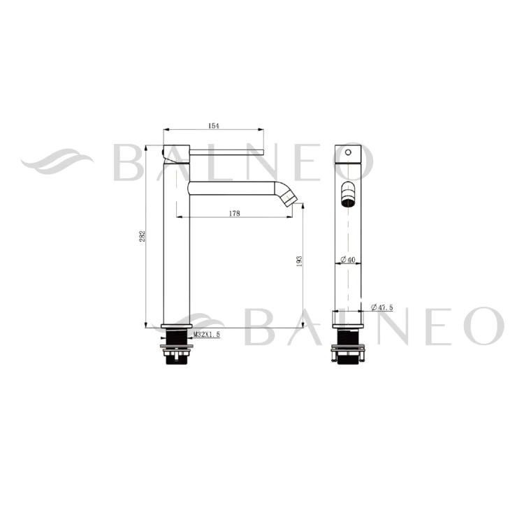 Balneo Bateria umywalkowa CASCADE model 2 CHROM