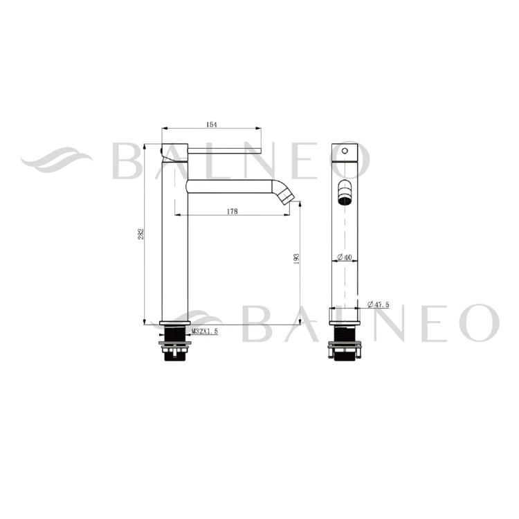 Balneo Bateria umywalkowa CASCADE model 2 GOLD