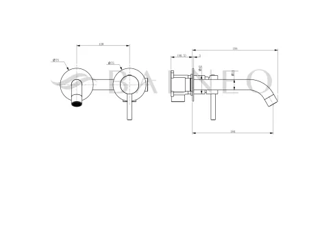 Balneo Bateria umywalkowa podtynkowa CASCADE model 3 INOX