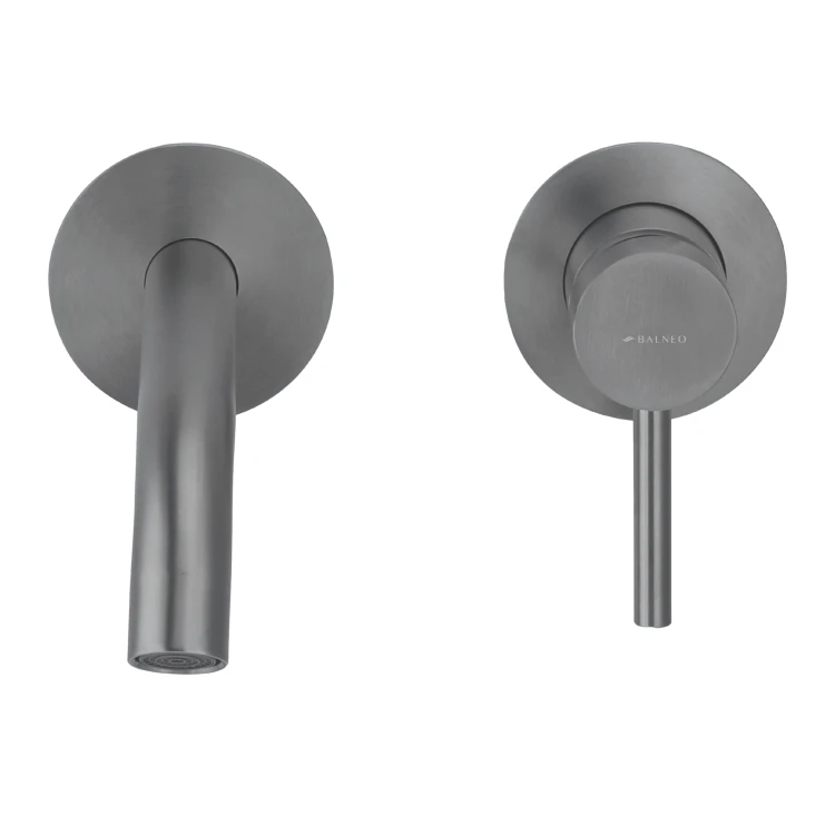 Balneo Bateria umywalkowa podtynkowa CASCADE model 3 GUN METAL