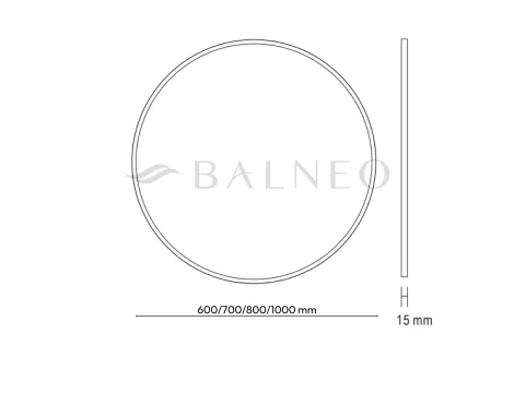 Balneo Lustro niepodświetlane okrągłe CORINA BLACK 100 cm, rama aluminiowa
