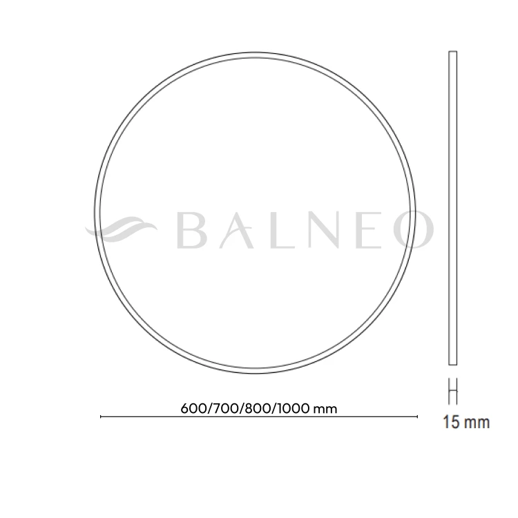 Balneo Lustro niepodświetlane okrągłe CORINA GOLD 100 cm, rama aluminiowa