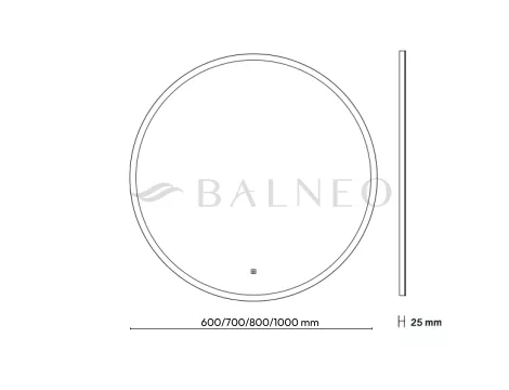 Balneo Lustro podświetlane MOON 60 cm- Antypara, Ściemnianie, Zmiana barwy