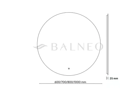 Balneo Lustro podświetlane ROCO 80 cm- Antypara, Ściemnianie, Zmiana barwy
