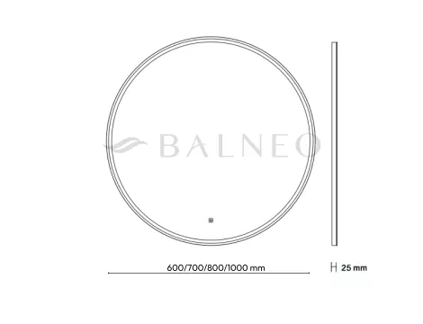 Balneo Lustro podświetlane SUN 100 cm- Antypara, Ściemnianie, Zmiana barwy