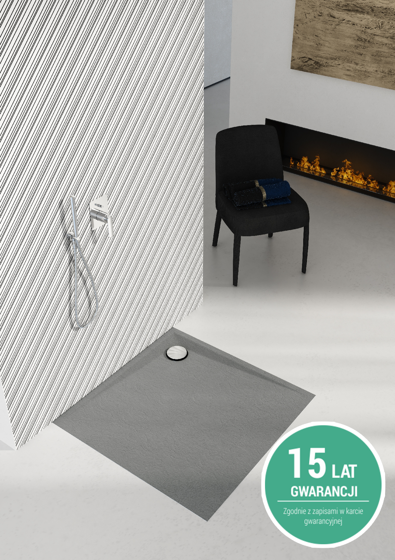 Schedline Libra Cashmere Stone brodzik półokrągły 80x80 cm 3SP.L1O-8080/PK/ST